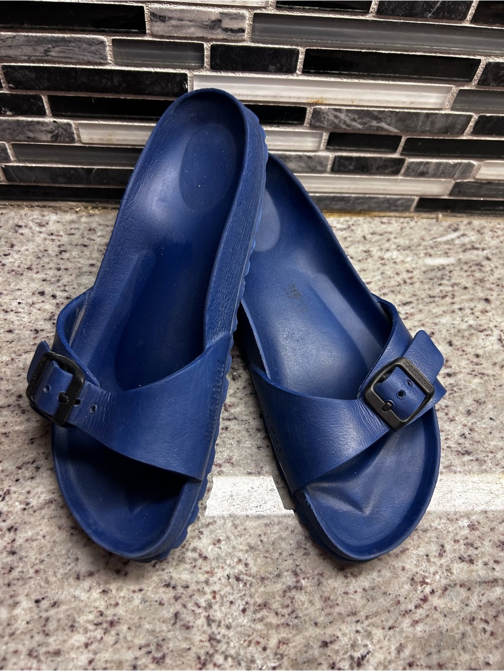 Birkenstock Madrid EVA Blue Slide Sandals with Buckle size 5